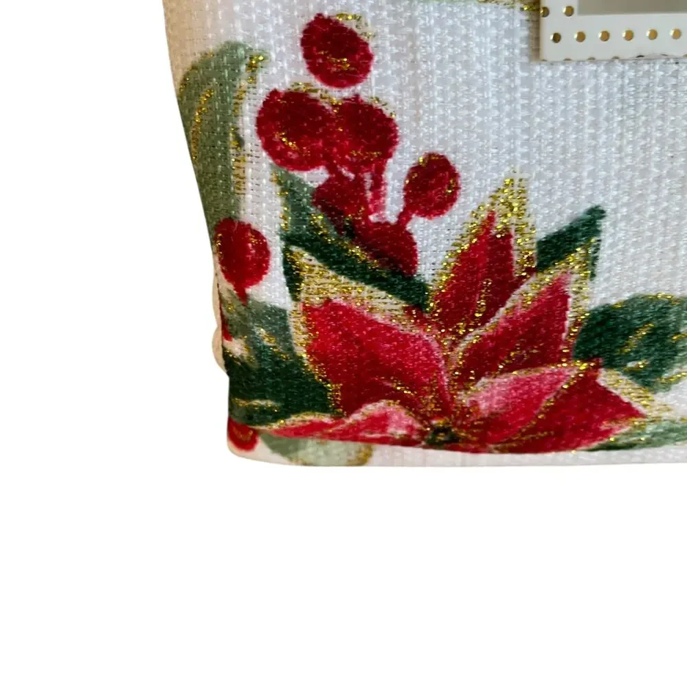 Cupcakes & Cashmere POINSETTIA Christmas Tablecloth 60x120 Oblong New